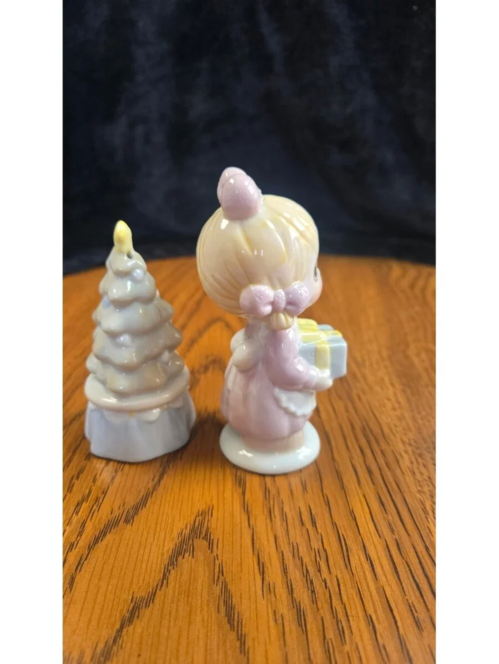 Precious Moments Porcelain Christmas Salt and Pepper Shakers